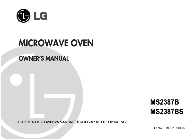 Page 1 de la notice Manuel utilisateur LG MS2387B