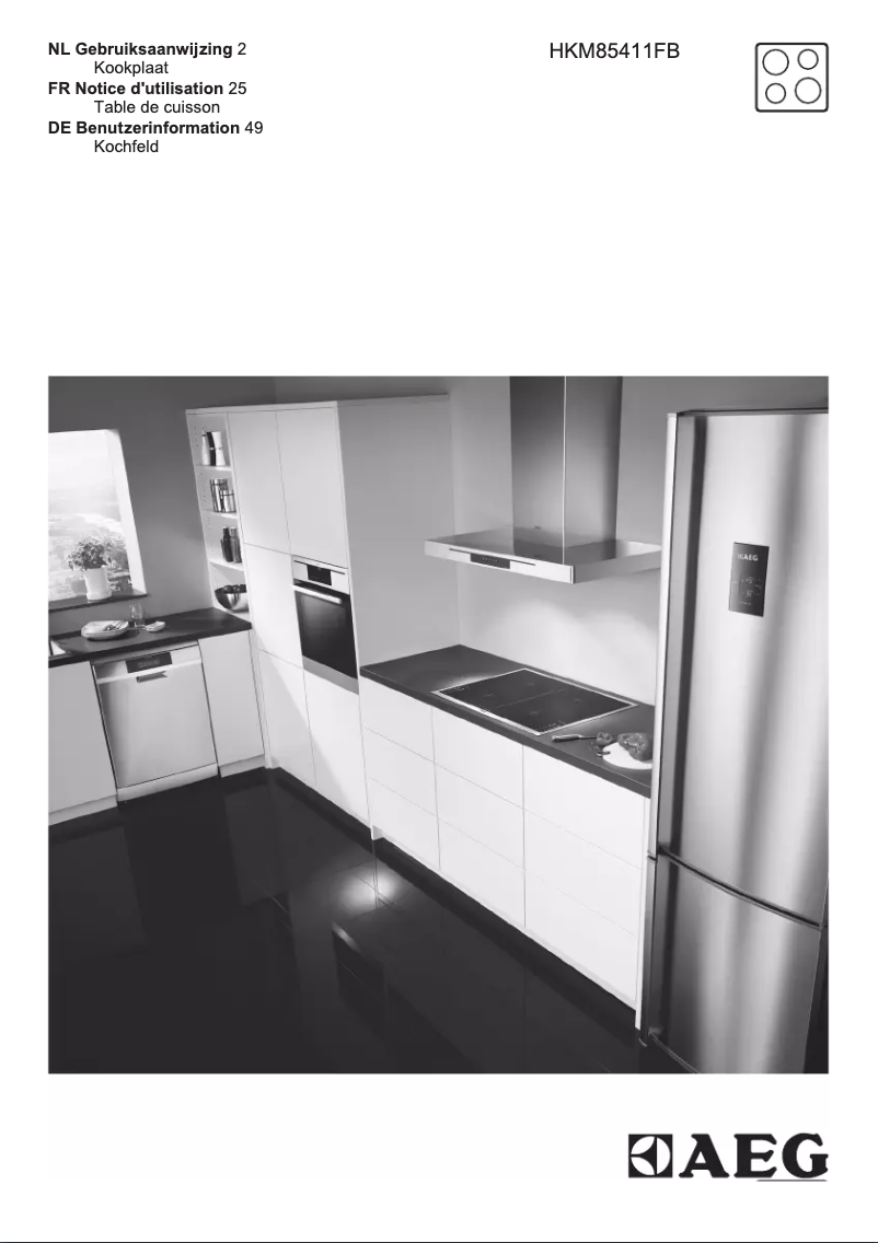 Page 1 de la notice Manuel utilisateur AEG HKM85411FB