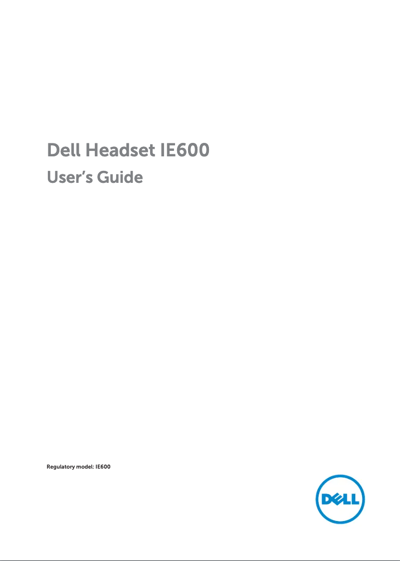 Page 1 de la notice Manuel utilisateur Dell IE600