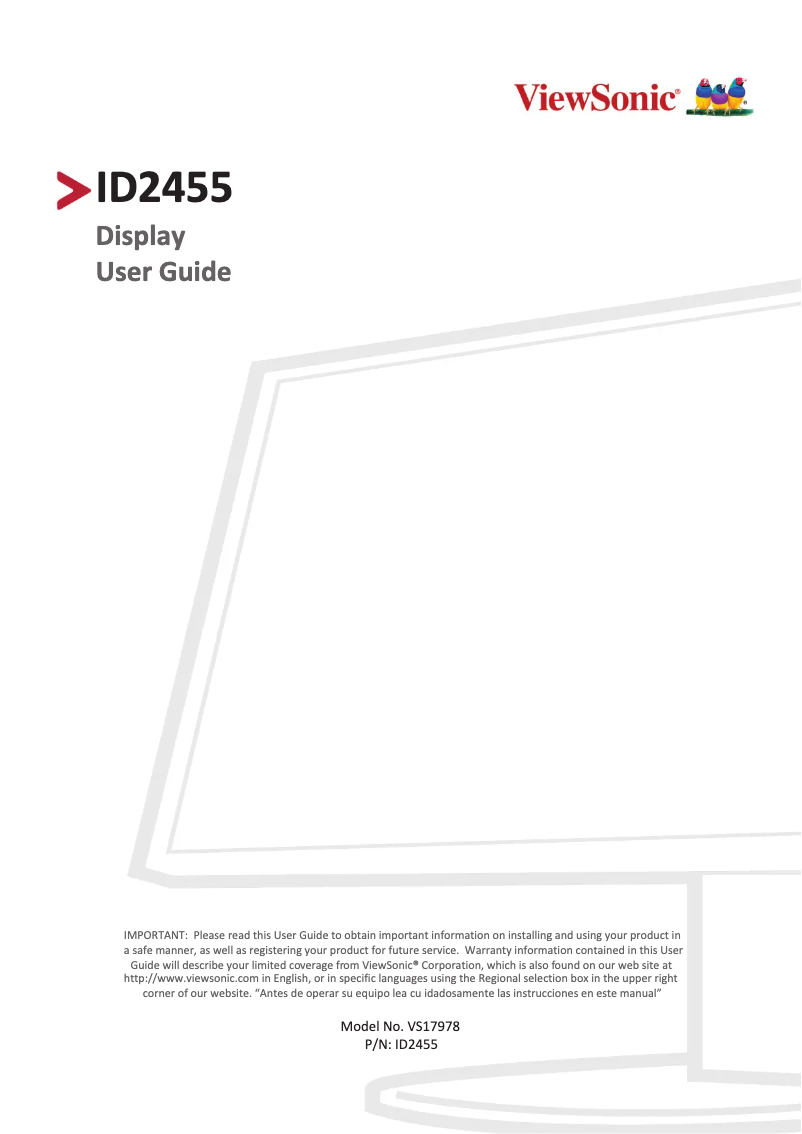 Page 1 de la notice Manuel utilisateur Viewsonic ID2455