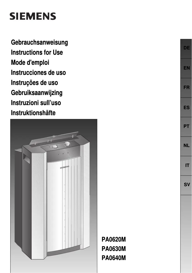 Page 1 de la notice Manuel utilisateur Siemens PA 0640 M