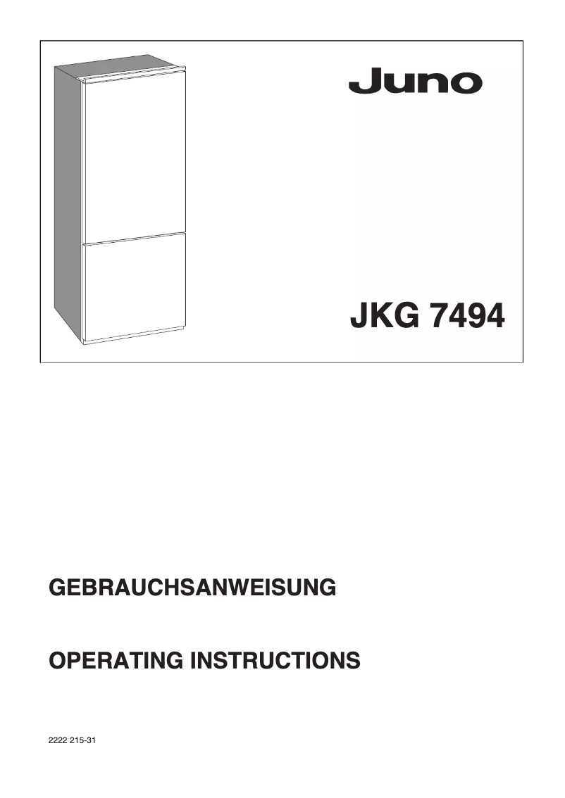 Page n°1 - Manuel utilisateur Juno JKG7494