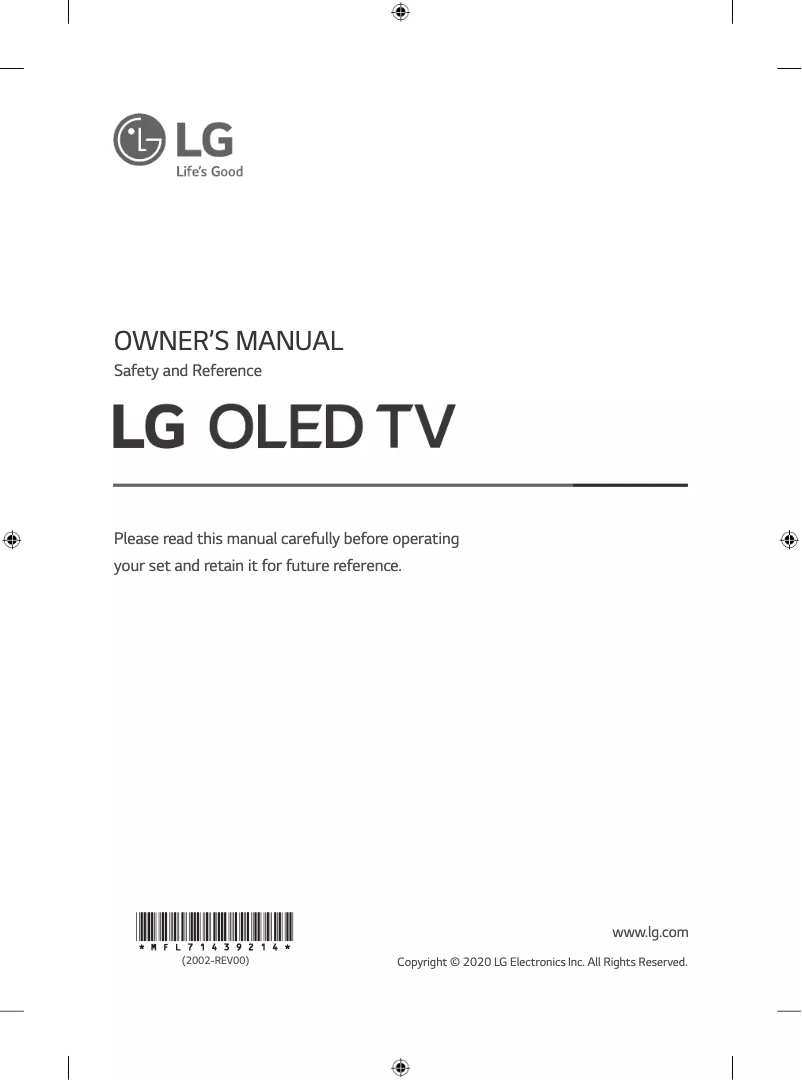 Imagen de la primera página del manual del dispositivo OLED65CXPVA