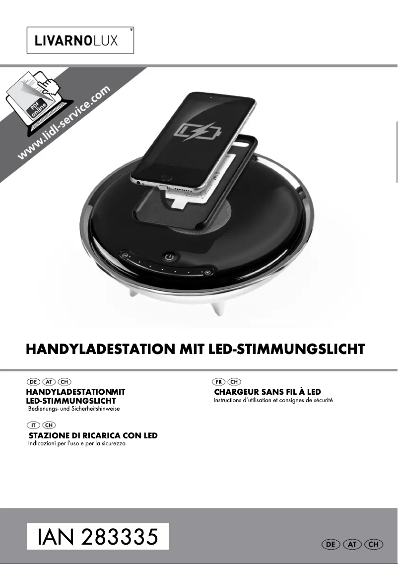 Page 1 de la notice Manuel utilisateur Livarno Lux IAN 283335