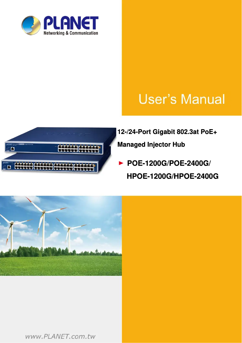 Page n°1 - Manuel utilisateur Planet HPOE-1200G