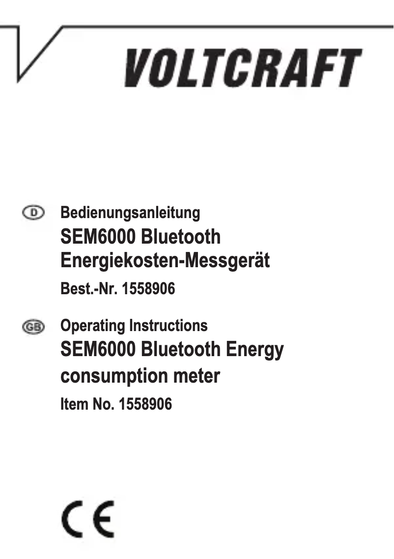 Page n°1 - Manuel utilisateur Voltcraft SEM6000