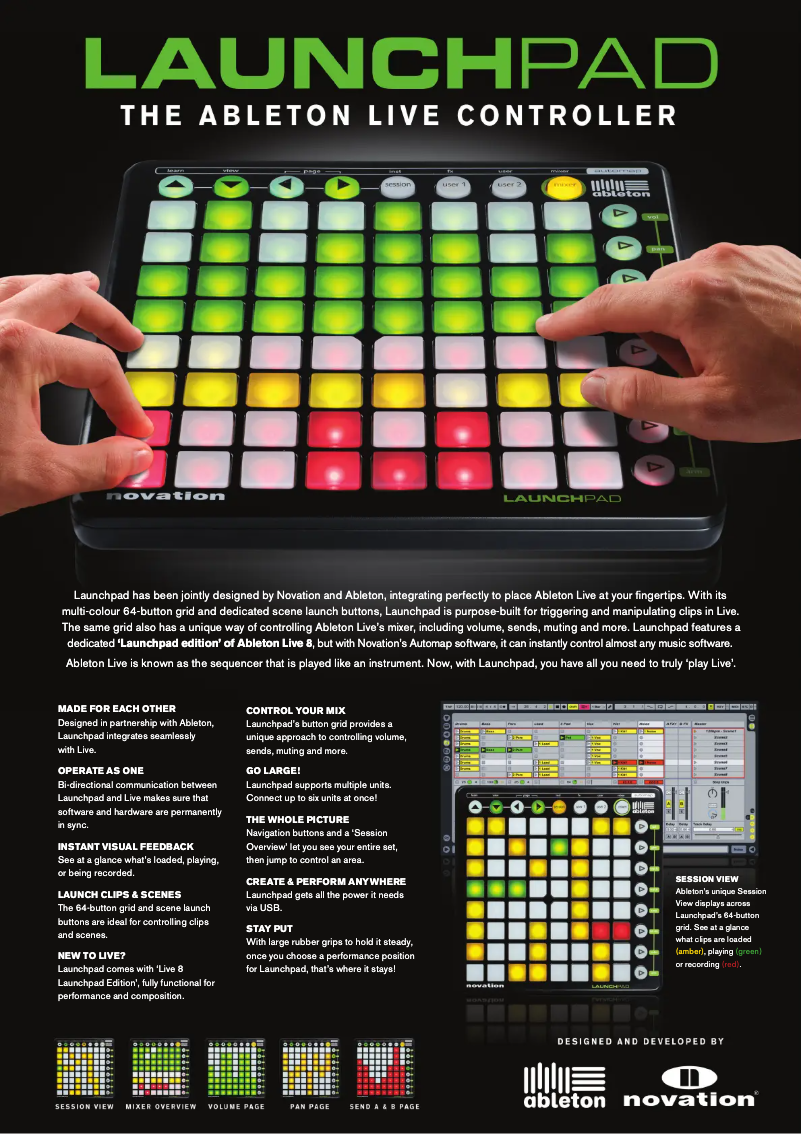 Page 1 de la notice Brochure Novation Launchpad