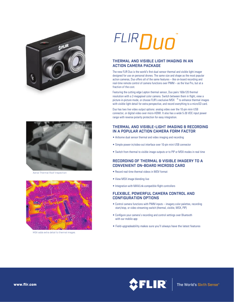Page 1 de la notice Fiche technique FLIR Duo