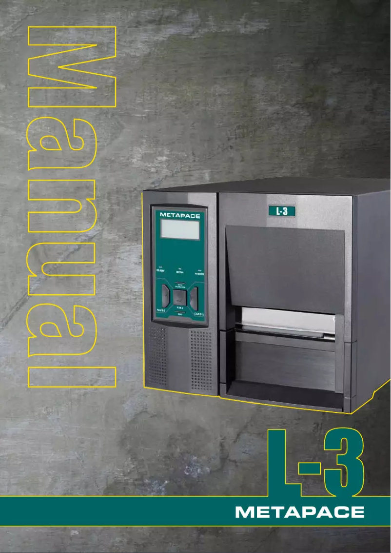 Page n°1 - Manuel utilisateur Metapace L-3