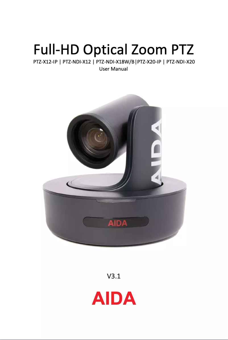 Image de la première page du manuel de l'appareil PTZ-X12-IP