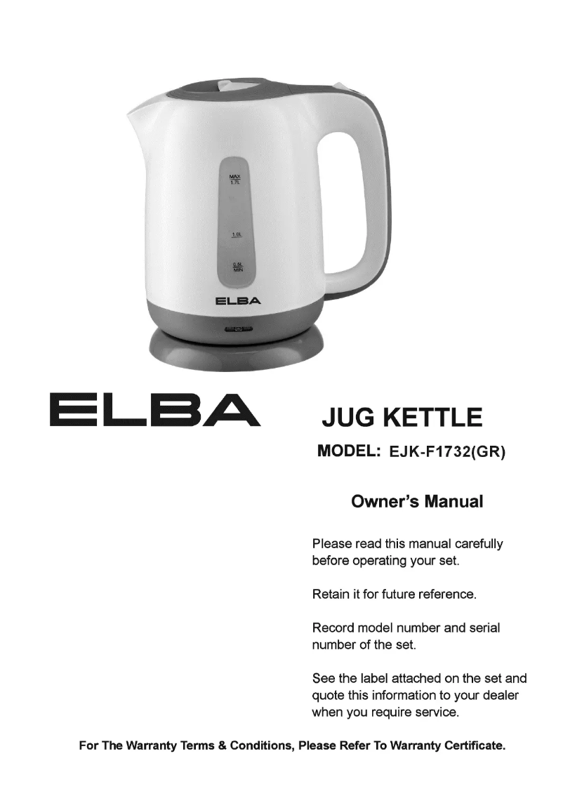 Image de la première page du manuel de l'appareil EJK-F1732(GR)