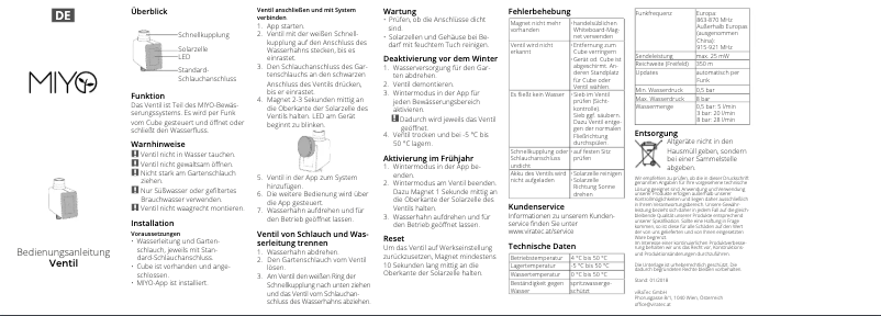 Image de la première page du manuel de l'appareil Ventil