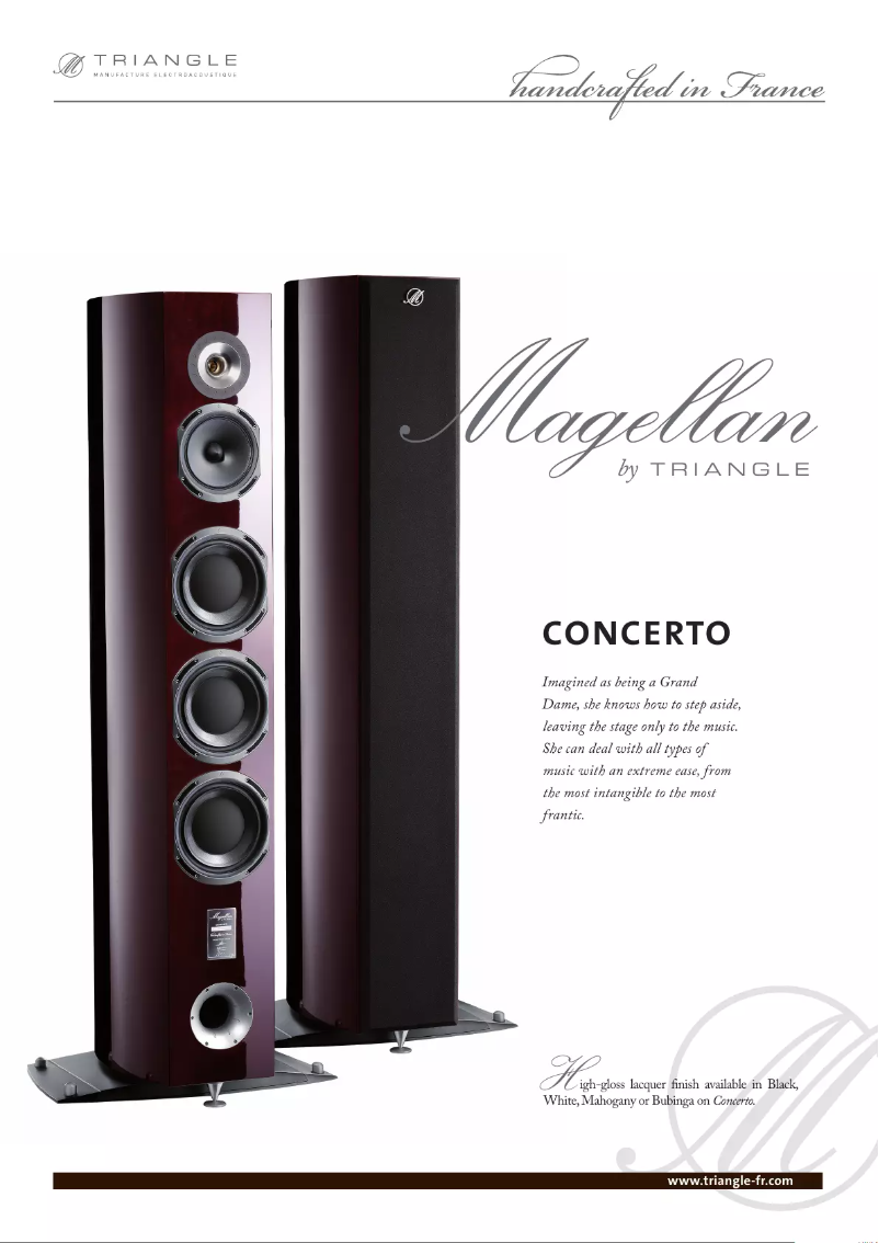 Página 1 del manual Ficha técnica Triangle Magellan Concerto