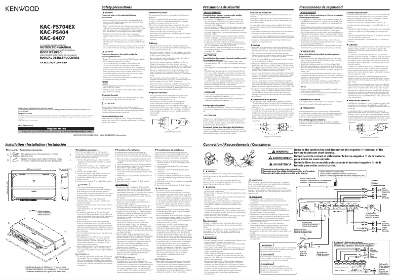 Image de la première page du manuel de l'appareil KAC-6407