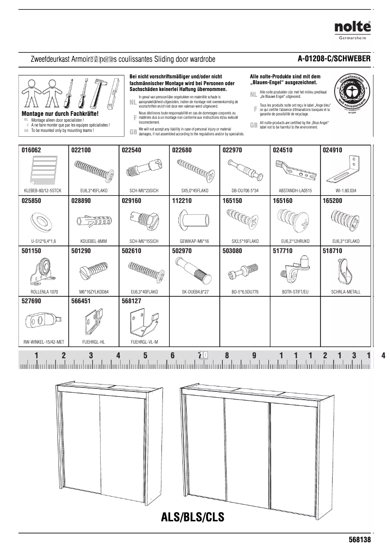 Page 1 de la notice Manuel utilisateur Nolte Ela