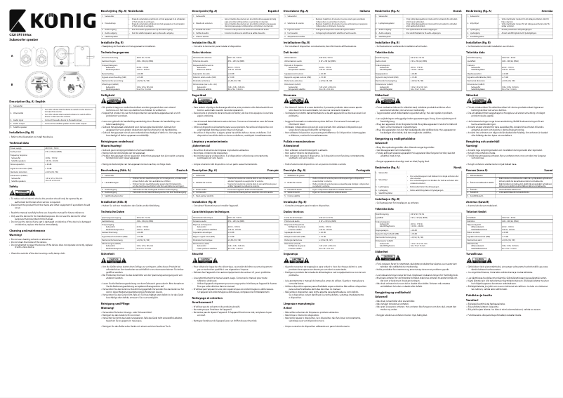 Page 1 de la notice Manuel utilisateur Konig CS21SPS100WH