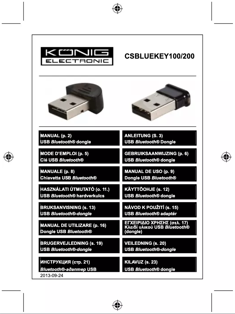 Image de la première page du manuel de l'appareil CSBLUEKEY100
