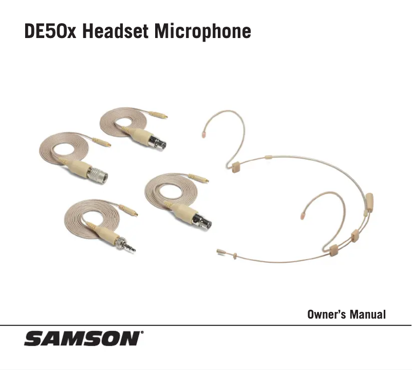 Page n°1 - Manuel utilisateur Samson SADE50X