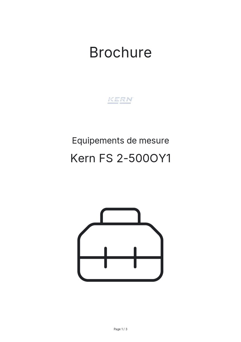 Page n°1 - Brochure Kern FS 2-500OY1