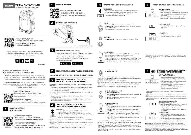 Image de la première page du manuel de l'appareil Total PA