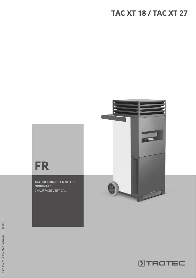 Page n°1 - Manuel utilisateur Trotec TAC XT 18