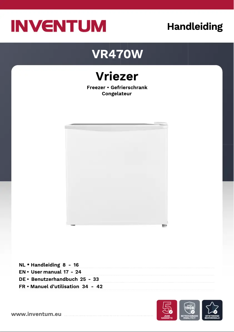 Page 1 de la notice Manuel utilisateur Inventum VR470W