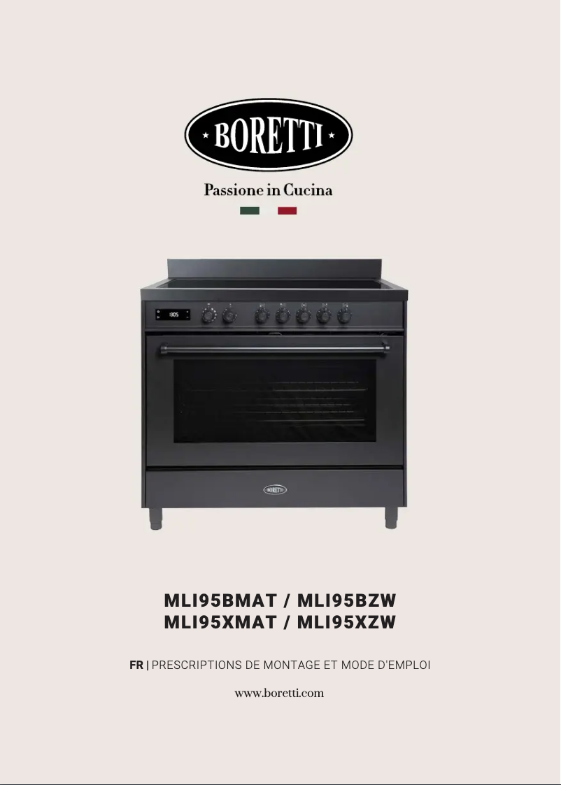 Image de la première page du manuel de l'appareil Milano MLI95X