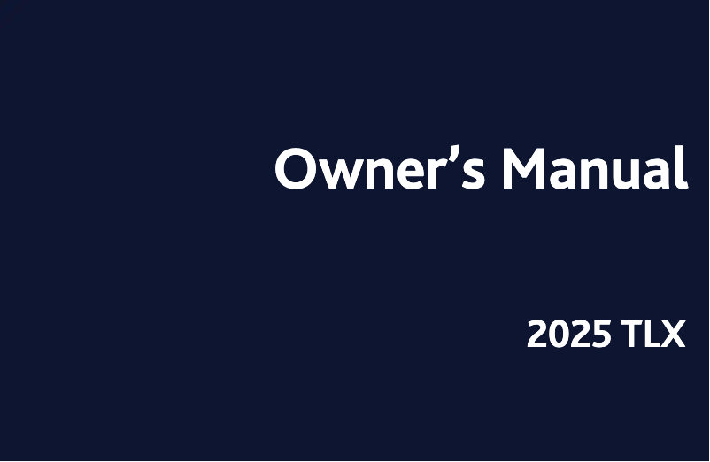 Page 1 de la notice Manuel utilisateur Acura TLX (2025)