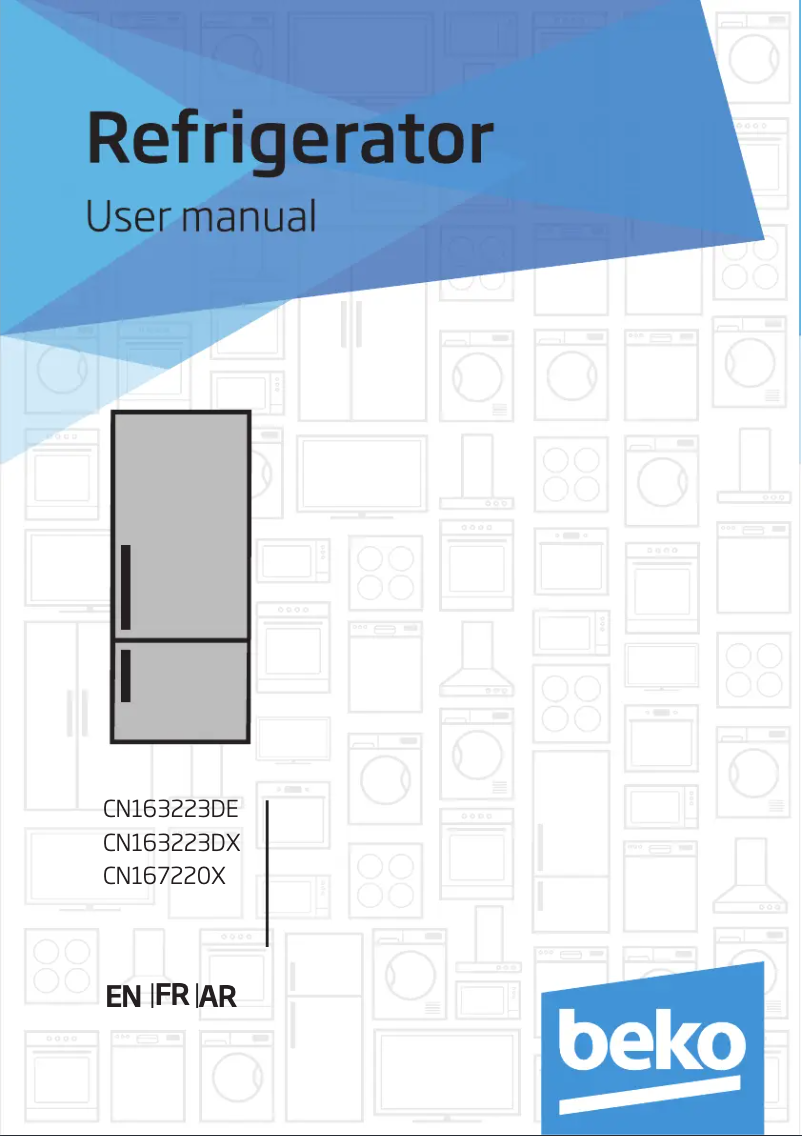 Page 1 de la notice Manuel utilisateur Beko CN163223DE