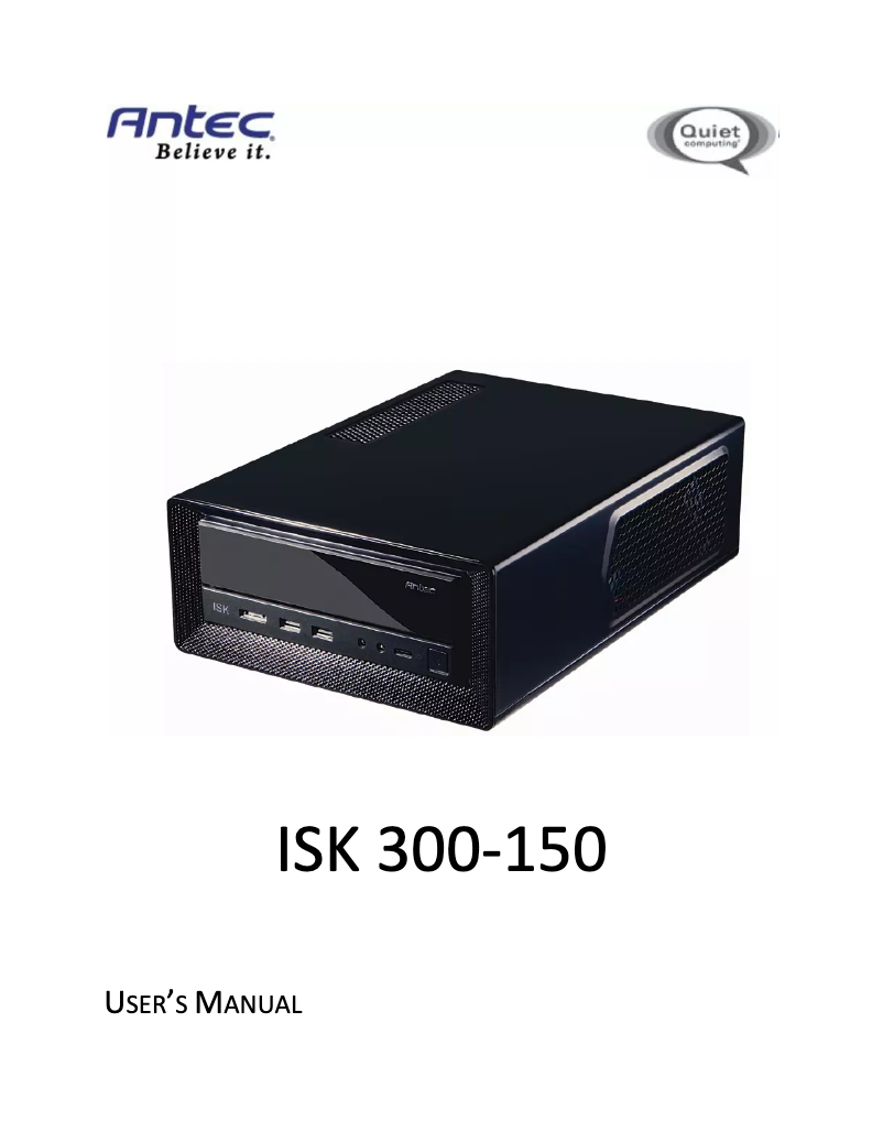 Page 1 de la notice Manuel utilisateur Antec ISK 300-150
