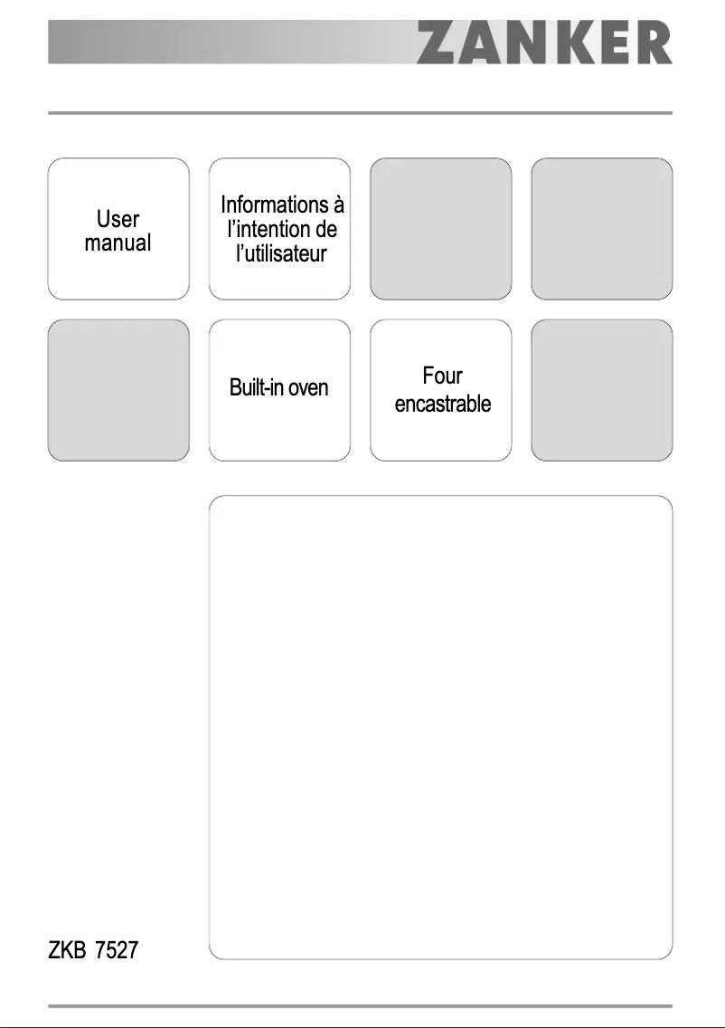 Page n°1 - Manuel utilisateur Zanker ZKB7527