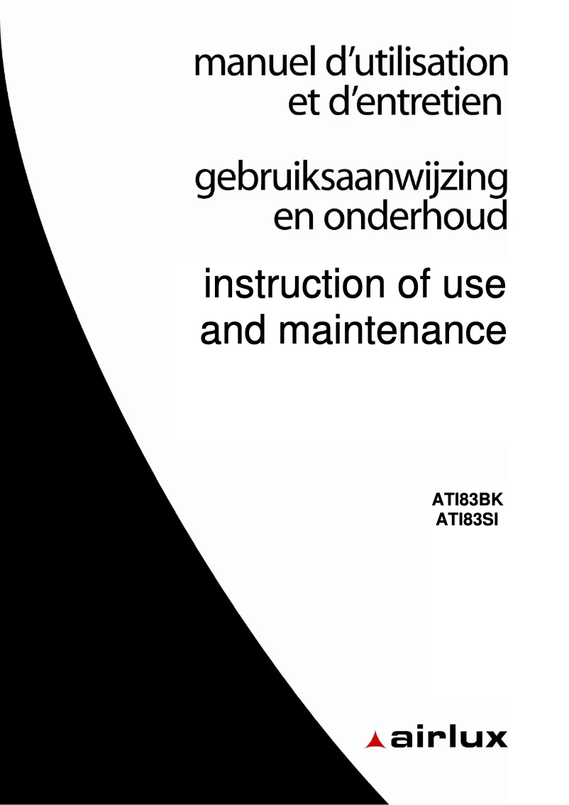 Page n°1 - Manuel utilisateur Airlux ATI83SI