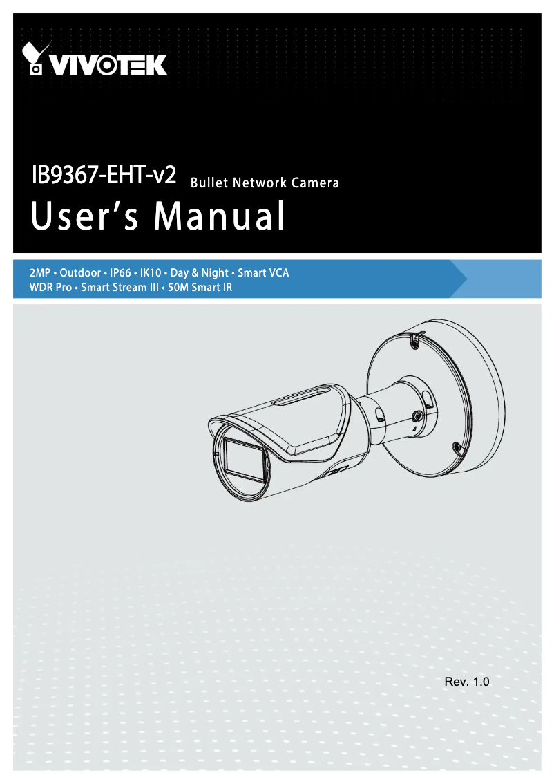 Page 1 de la notice Manuel utilisateur Vivotek IB9367-EHT-v2