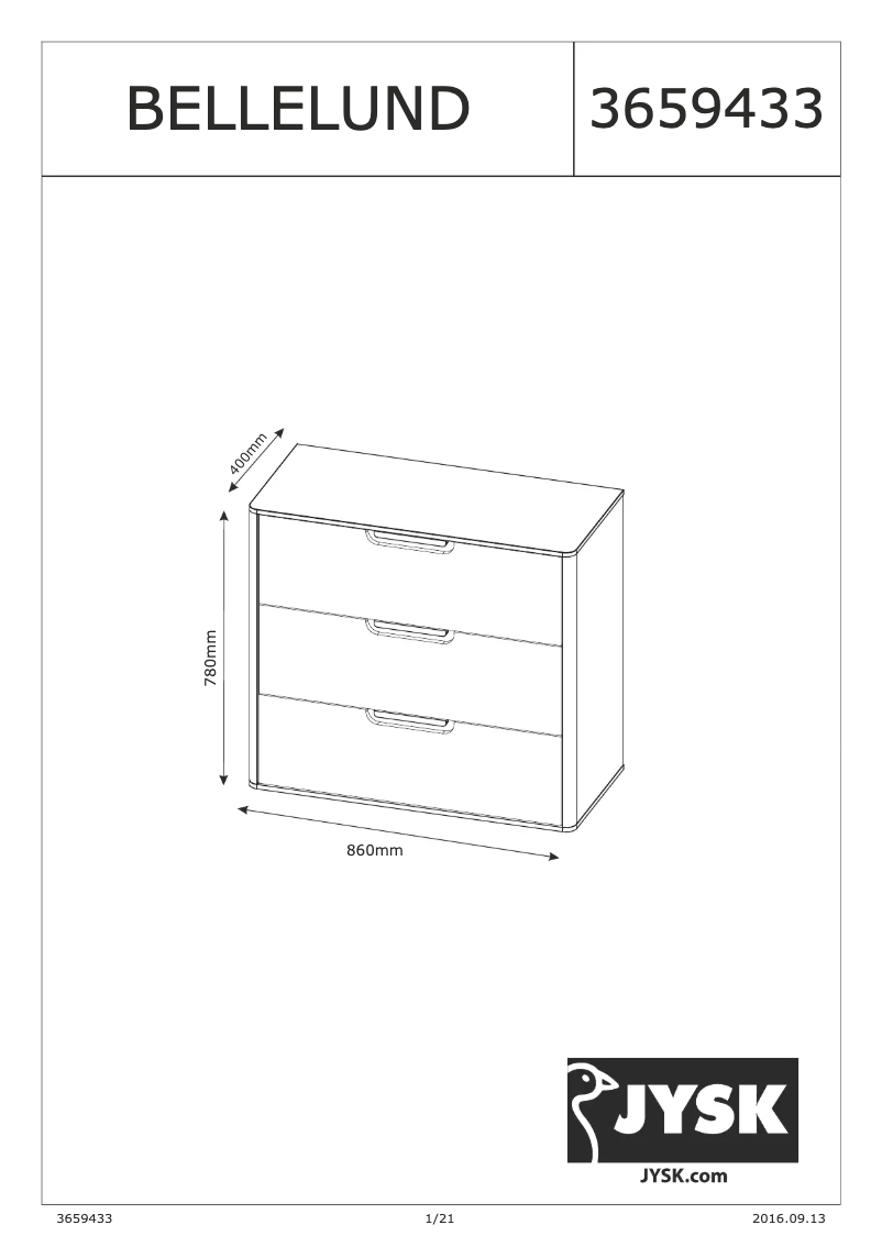 Image de la première page du manuel de l'appareil Bellelund (86x78x40)