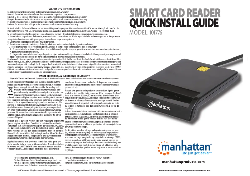 First page image of the manual for 101776