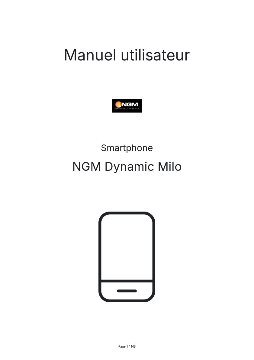 Image de la première page du manuel de l'appareil Dynamic Milo