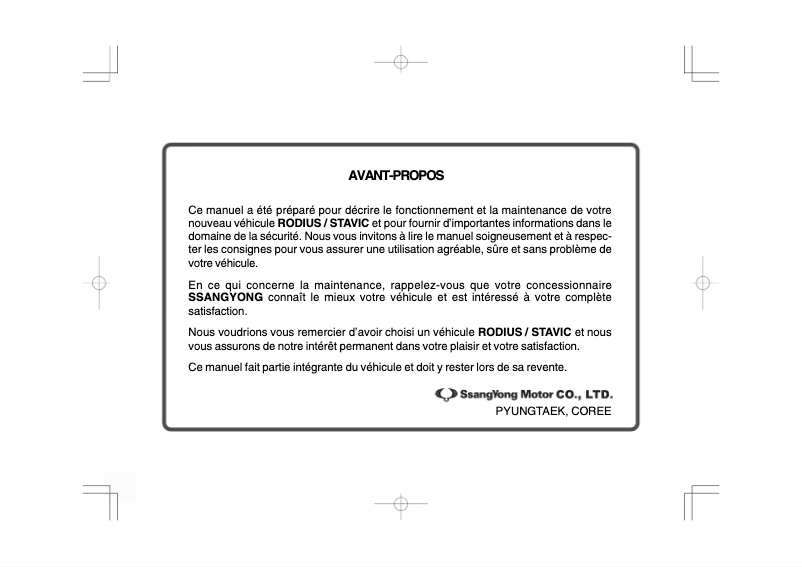 Image de la première page du manuel de l'appareil Rodius (2005)