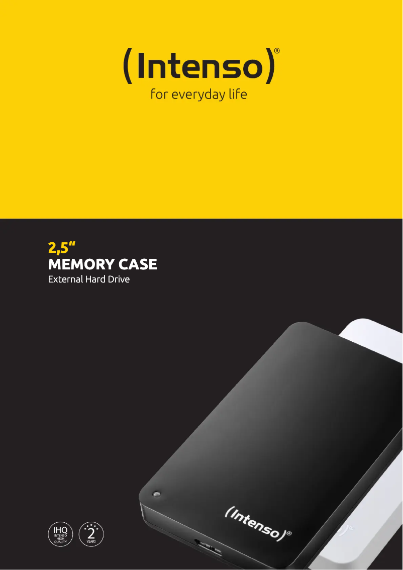 Page 1 de la notice Fiche technique Intenso 2,5" memory case