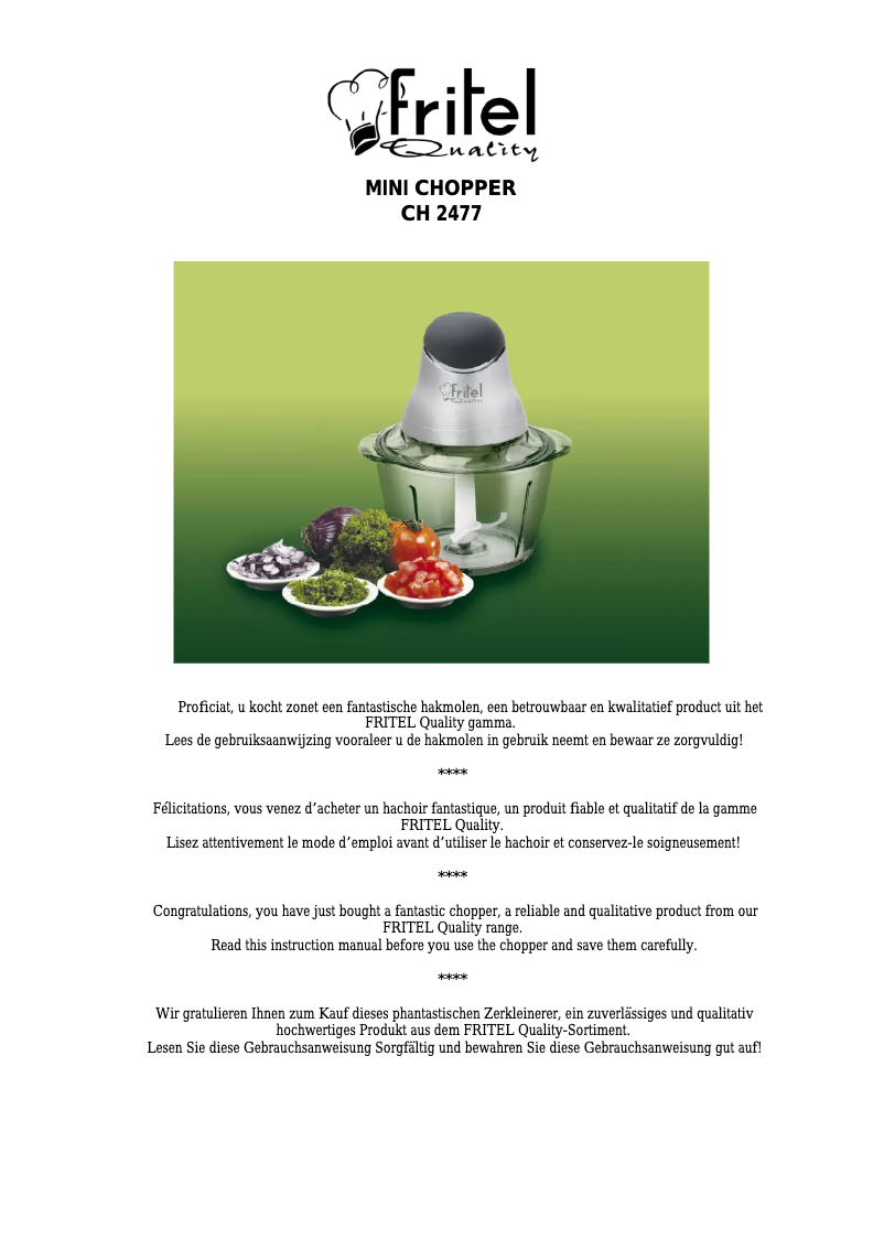 Image de la première page du manuel de l'appareil CH 2477