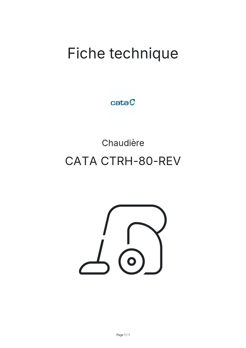 Page n°1 - Fiche technique CATA CTRH-80-REV