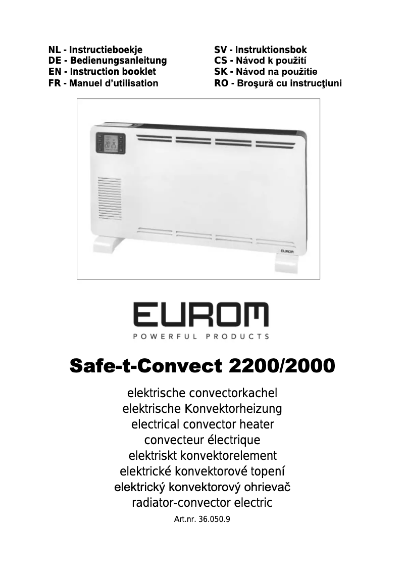 Page 1 de la notice Manuel utilisateur Eurom Safe-t-Convect 2200