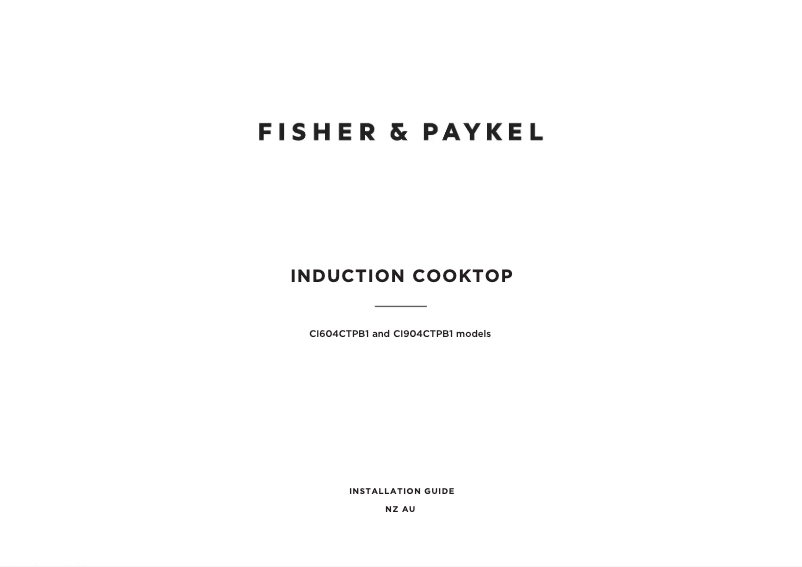 Page 1 de la notice Guide d'installation Fisher & Paykel CI604CTPB1