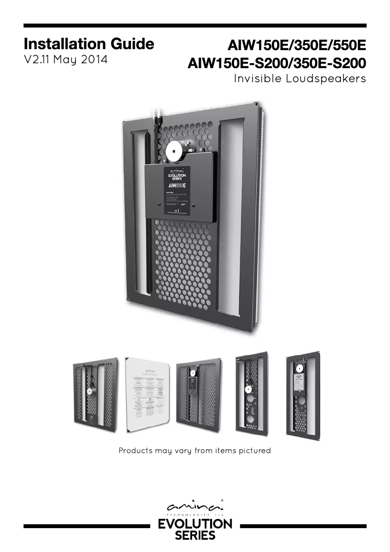 Image de la première page du manuel de l'appareil Evolution AIW350iN-S200 loudspeaker