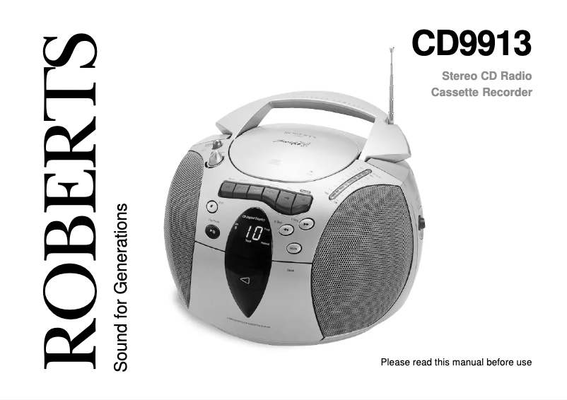Page 1 de la notice Manuel utilisateur Roberts CD9913
