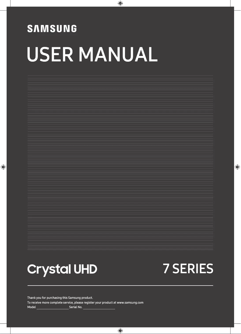 Page 1 de la notice Manuel utilisateur Samsung UE50TU7105K