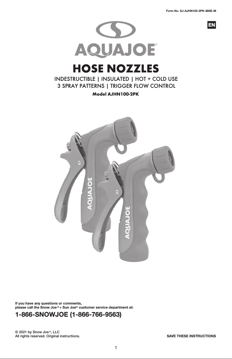 Image de la première page du manuel de l'appareil AJHN100-2PK