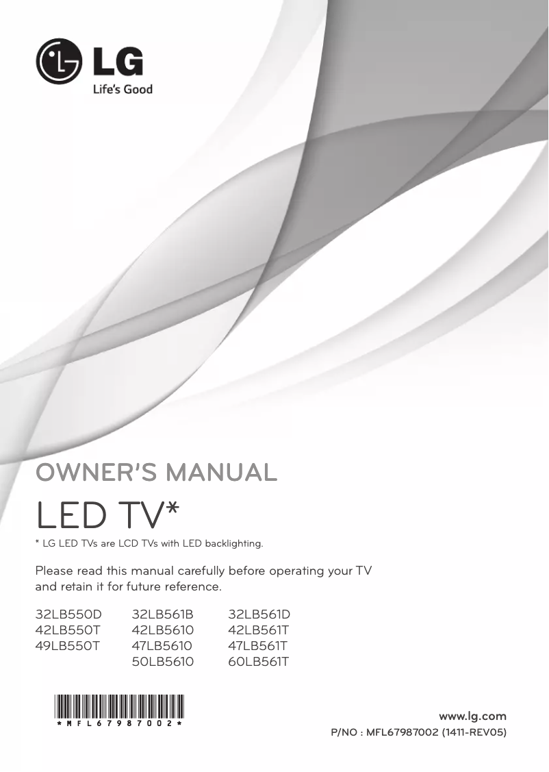 Page 1 de la notice Manuel utilisateur LG 49LB550T