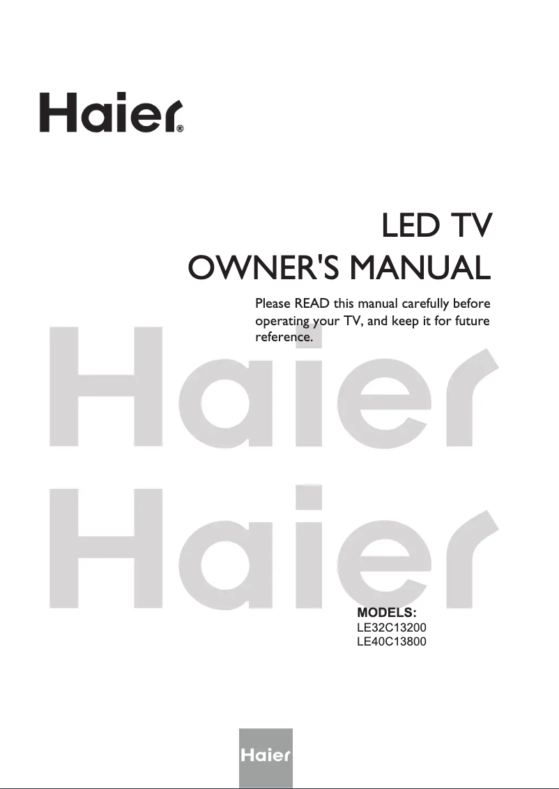 Page n°1 - Manuel utilisateur Haier LE40C13800