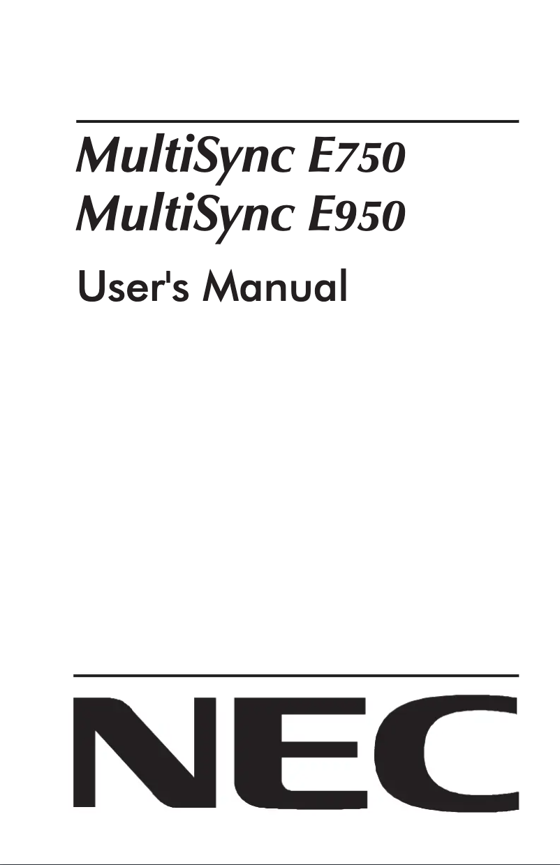 Imagen de la primera página del manual del dispositivo MultiSync E950