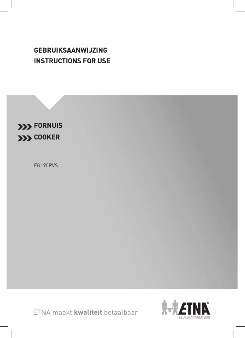 Image de la première page du manuel de l'appareil FG190RVS